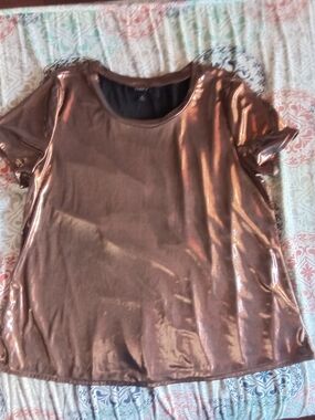 torrid Metallic Copper Short Sleeve Tee